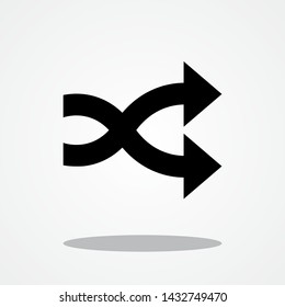 Shuffle Arrows. Icon with Gray Shadow