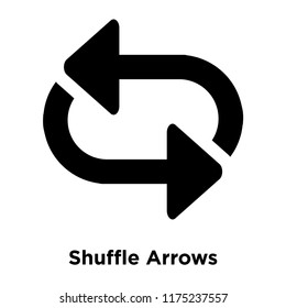 Shuffle Arrows icon vector isolated on white background, logo concept of Shuffle Arrows sign on transparent background, filled black symbol