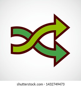 Shuffle Arrows. Simple Vector Color Icon 