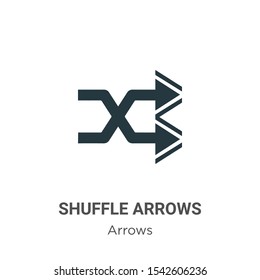 Shuffle arrows vector icon on white background. Flat vector shuffle arrows icon symbol sign from modern arrows collection for mobile concept and web apps design.