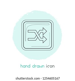 Shuffle button icon line element. Vector illustration of shuffle button icon line isolated on clean background for your web mobile app logo design.