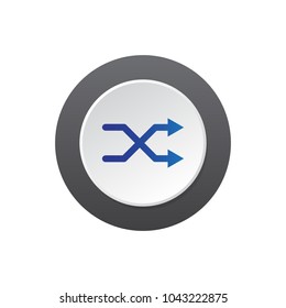 Shuffle button icon vector.