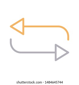 shuffle colour line vector icon