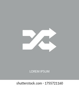 Shuffle crossing arrows Icon. Vector illustration EPS 10.