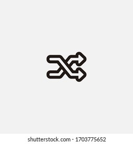 barajar flechas de cruce icono de contorno icono ilustrador vectorial signo