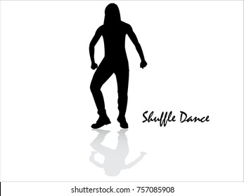 Shuffle Dance Girl Silhouette.