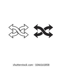 Shuffle fill and outline vector icons