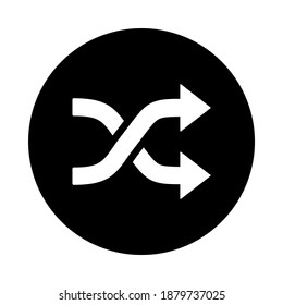 Shuffle flat vector icon isolated on white background. Shuffle flat icon for  web site or app and multimedia. UI UX.