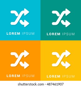 Shuffle Four Color Material Designed Icon / Logo