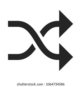Shuffle icon, arrow symbol.