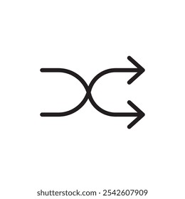 Icono de aleatorio signo de Vector blanco y negro