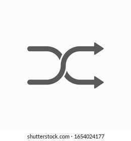 Shuffle Icon, Change Order Vector, Random Sign Illustration