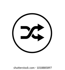 Shuffle icon in circle
