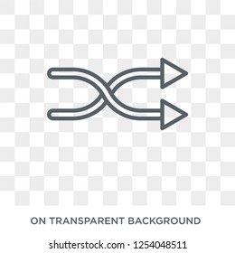Shuffle icon. Shuffle design concept from  collection. Simple element vector illustration on transparent background.