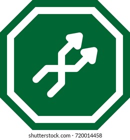 Shuffle icon , design of an octagonal sign. 