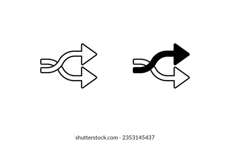 Shuffle icon design with white background stock illustration