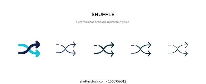 shuffle icon in different style vector illustration. two colored and black shuffle vector icons designed in filled, outline, line and stroke style can be used for web, mobile, ui