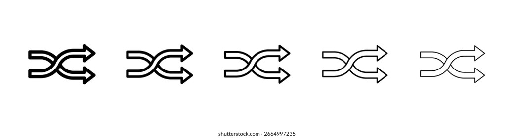 Icono de barajar llenado concepto de signo plano para el Diseño web.