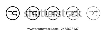Shuffle icon filled flat sign concept for web design.