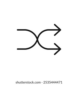 Shuffle icon Flat art illustration in outline