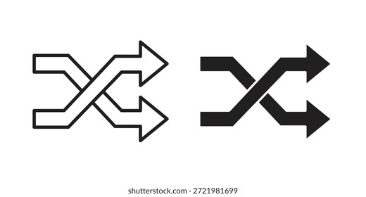 Icono de aleatorio icono plano simple. Versión Liner - Vector de stock.