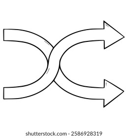 shuffle icon illustration hand drawn outline vector