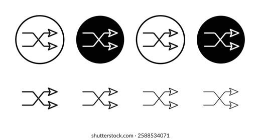 Shuffle icon line art vector