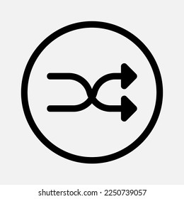 Shuffle icon in line style about essentials, use for website mobile app presentation