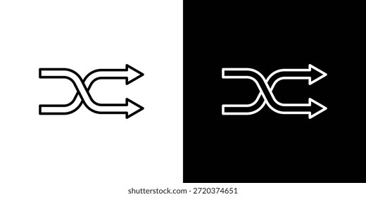 Symbol mischen. Minimalistisches Vektordesign Bearbeitbarer Strich. EPS10