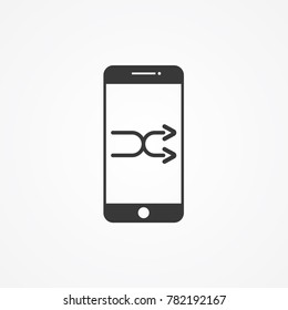 Shuffle icon on phone screen.gradient illustration isolated vector sign symbol