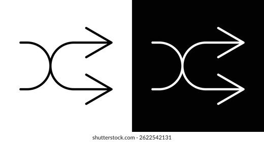 Shuffle icon outline. linear style for apps