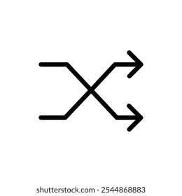 Shuffle icon Outline vector for web ui