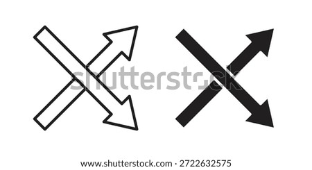 Shuffle icon pictogram in trendy outline style. icon, sign or symbol.
