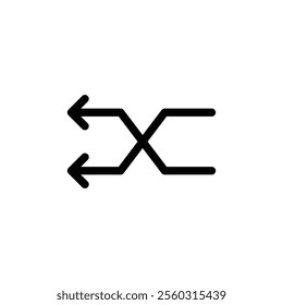 Shuffle Icon or Randomize Icon. UI UX user interface icon set outline design. Mix Button