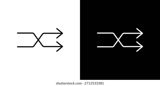 Icono de aleatorio. Símbolo plano simple. Ilustración de pictograma de contorno negro perfecto