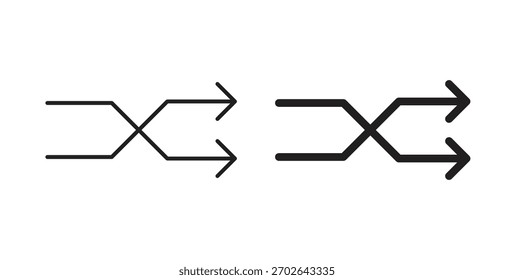Shuffle Symbol einfache flache Trend moderne Grafik Design abstrakte Logotype