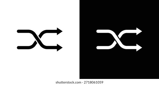 Symbol mischen. Einfaches, hochwertiges Piktogramm. Moderner solider Stil