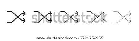 Shuffle icon. Simple outline style. Graphic elements.