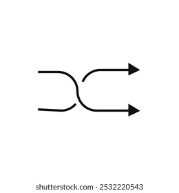 Symbol mischen. einfaches Symbol für dünne Linie.