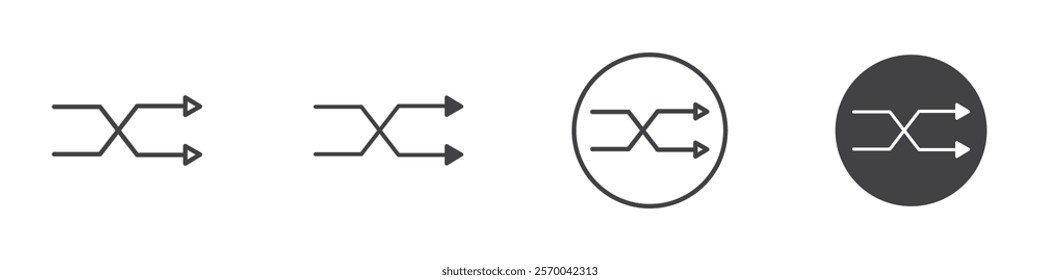 Shuffle icon Thin line art isolated