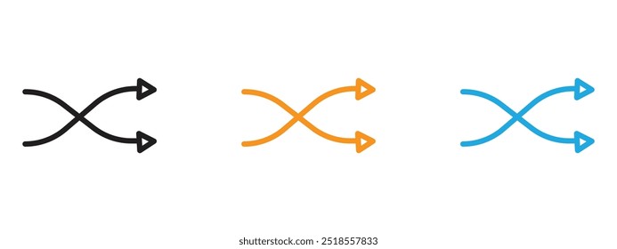 Shuffle icon Thin line illustration set