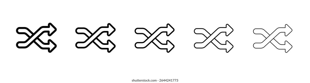 Conjunto de marcas de logotipo de contorno delgado de icono de aleatorio