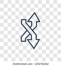 Shuffle icon. Trendy linear Shuffle logo concept on transparent background from Music collection