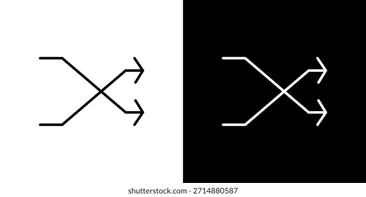 Shuffle-Symbol im trendigen Strichlinienstil. Satz von Webseiten-Icon-Vektorgrafik.