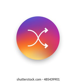 Shuffle icon vector, clip art. Also useful as logo, circle app icon, web UI element, symbol, graphic image, silhouette and illustration.