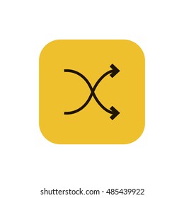Shuffle icon vector, clip art. Also useful as logo, square app icon, web UI element, symbol, graphic image, silhouette and illustration.