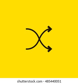 Shuffle icon vector, clip art. Also useful as logo, web UI element, symbol, graphic image, silhouette and illustration.