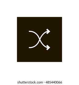 Shuffle icon vector, clip art. Also useful as logo, square app icon, web UI element, symbol, graphic image, silhouette and illustration.