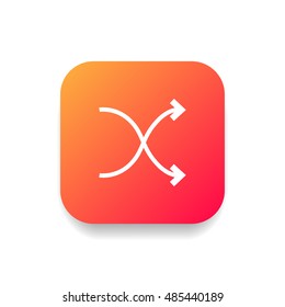 Shuffle icon vector, clip art. Also useful as logo, square app icon, web UI element, symbol, graphic image, silhouette and illustration.
