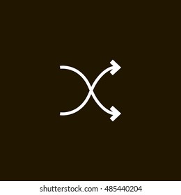 Shuffle icon vector, clip art. Also useful as logo, web UI element, symbol, graphic image, silhouette and illustration.